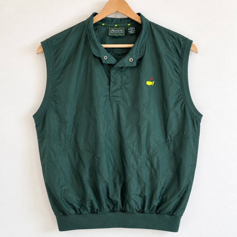Masters Collection Golf Wind Vest Mens XL Green Pullover Sleeveless